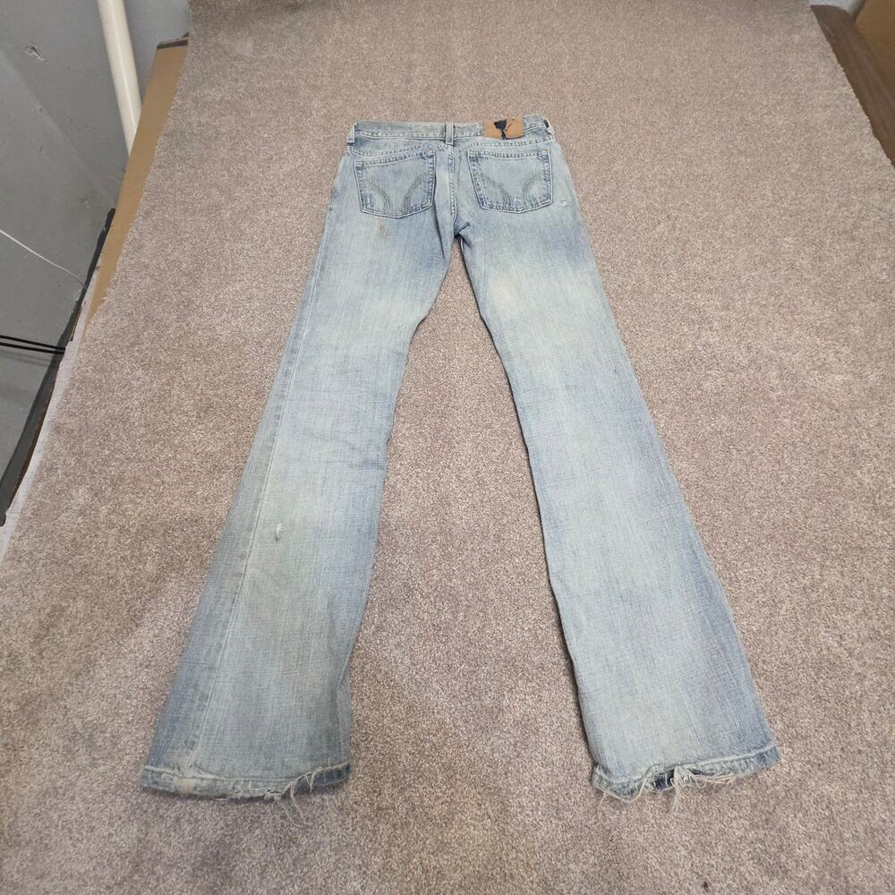 Y2K Indie Hollister Arch Flare Jeans sz 3R Low Rise Light Wash Distressed Grunge
